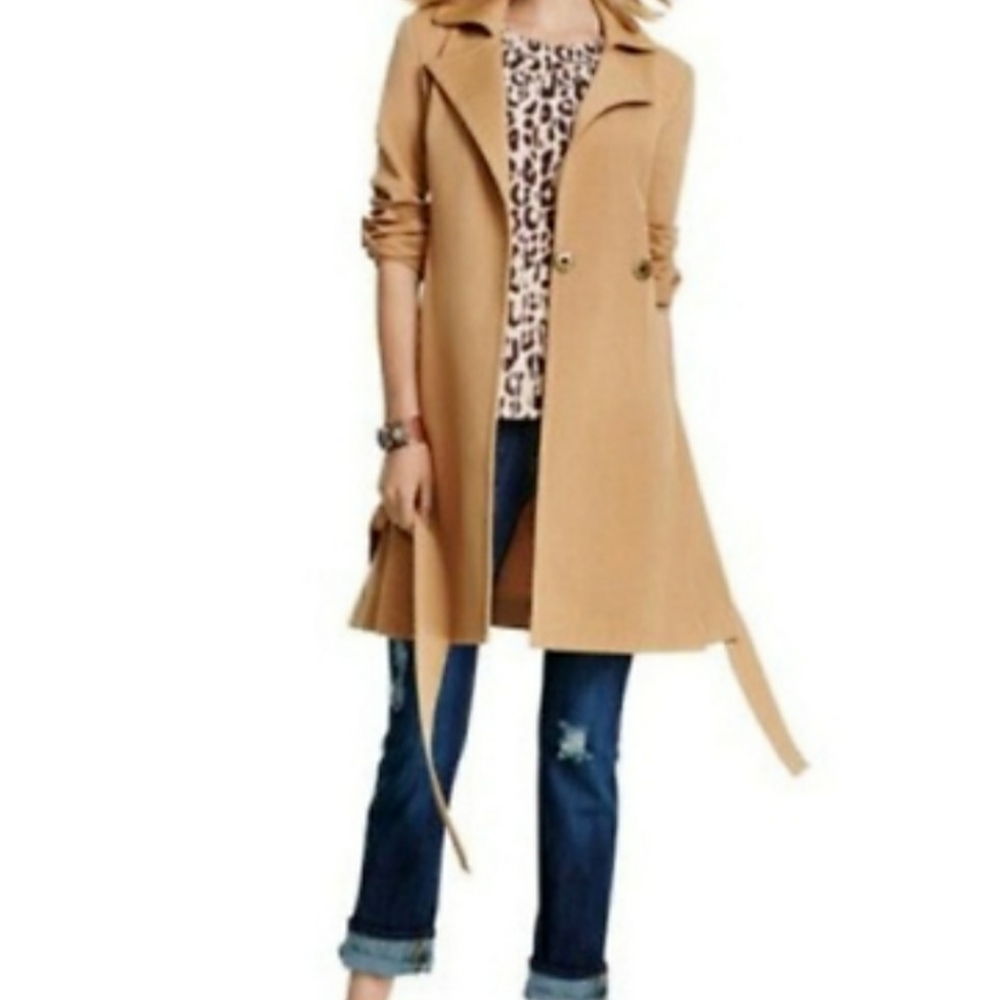 CAbi 3037 Casablanca Tan Trench Coat Jacket XS